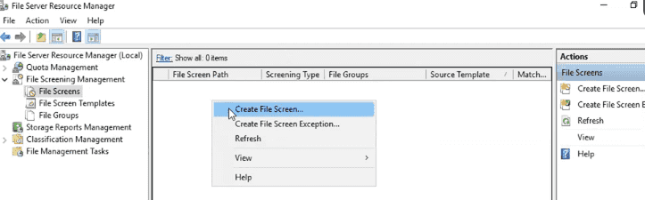 Create File Screen